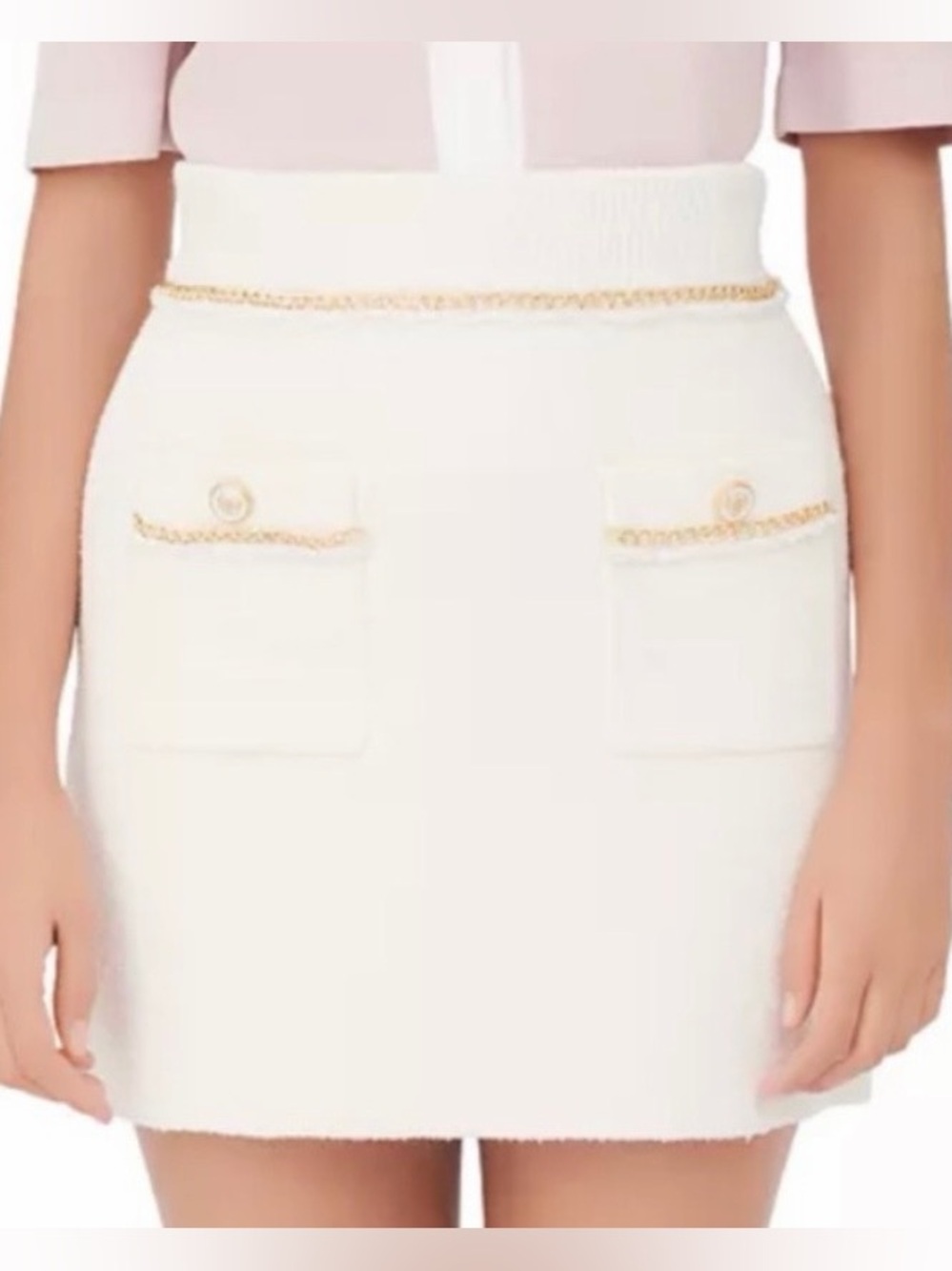Maje Jonkyl Boucle Knit Mini Skirt & Sleeveless Sweater Set NWT
